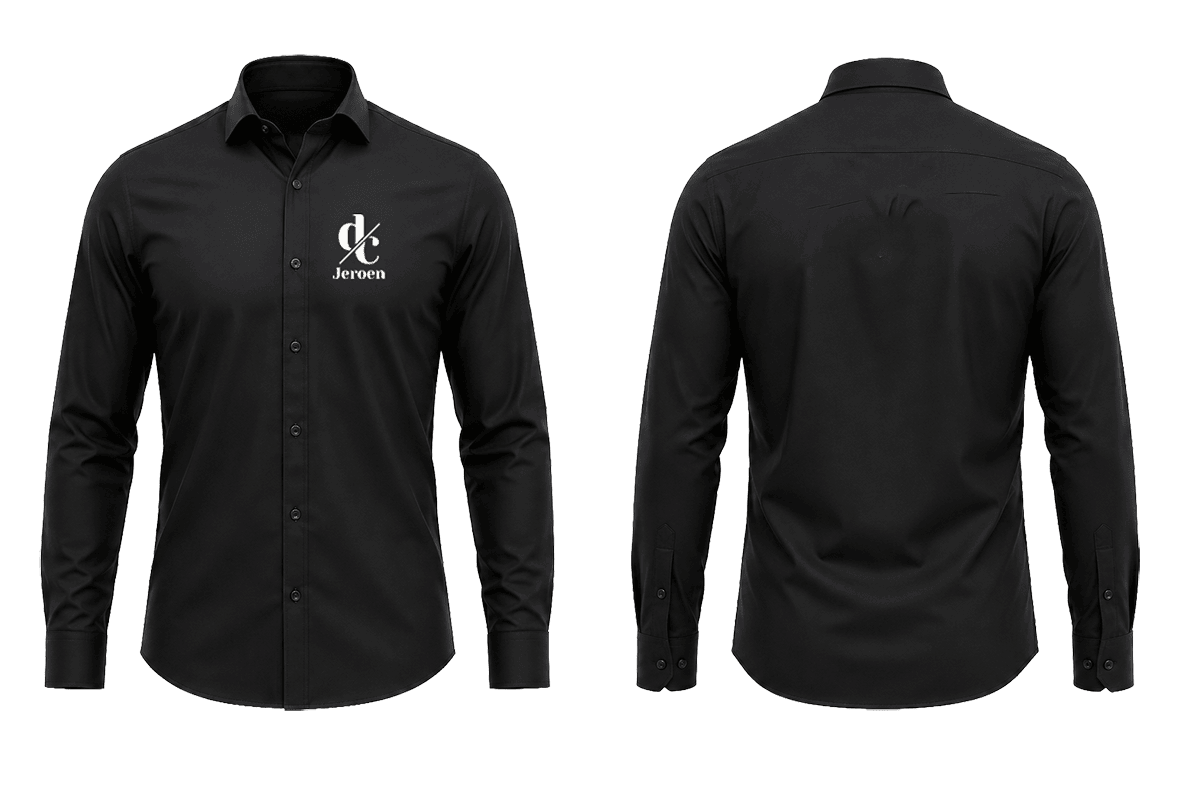 dress/coat hemd met naam, voor- en achterzijde