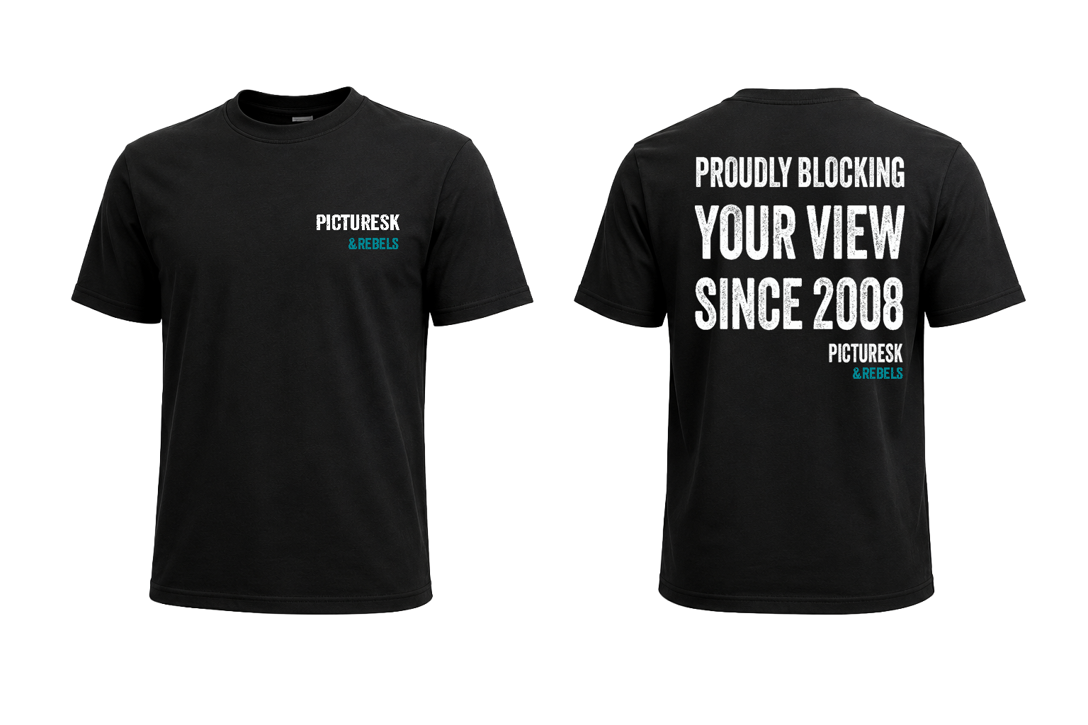 Bedrukte crew T-shirts, voor- en achterzijde